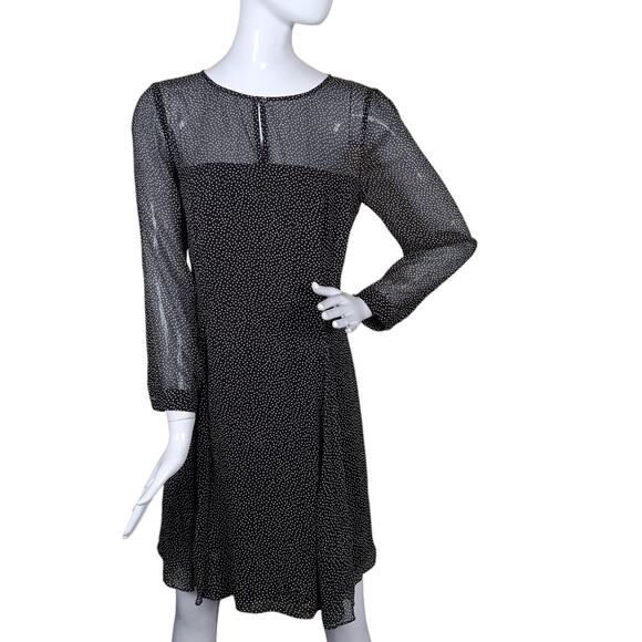 J. Crew Dress Size 10 Mini Polka Dot Sheer Material Fully Lined Except Sleeves - Picture 1 of 13